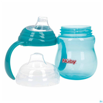 Nuby gobelet a/goutte anses aqua 6m+ 270ml