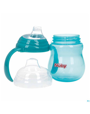 Nuby gobelet a/goutte anses aqua 6m+ 270ml
