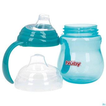 Nuby gobelet a/goutte anses aqua 6m+ 270ml