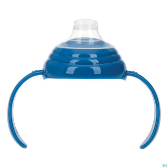 Nuby gobelet a/goutte anses bleu 6m+ 270ml