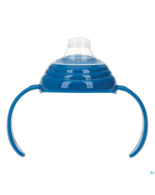 Nuby gobelet a/goutte anses bleu 6m+ 270ml
