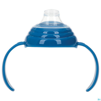 Nuby gobelet a/goutte anses bleu 6m+ 270ml