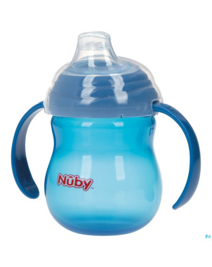 Nuby gobelet a/goutte anses bleu 6m+ 270ml