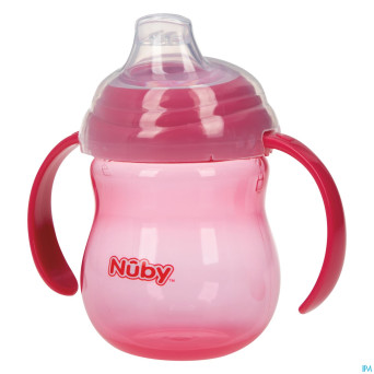 Nuby gobelet a/goutte anses rose 6m+ 270ml