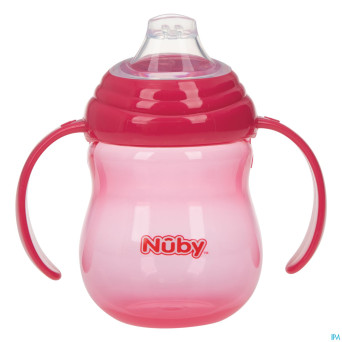 Nuby gobelet a/goutte anses rose 6m+ 270ml