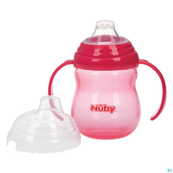 Nuby gobelet a/goutte anses rose 6m+ 270ml