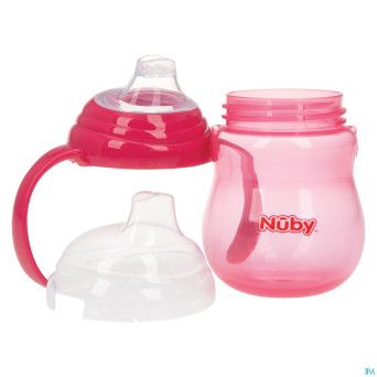 Nuby gobelet a/goutte anses rose 6m+ 270ml