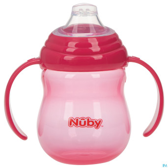 Nuby gobelet a/goutte anses rose 6m+ 270ml