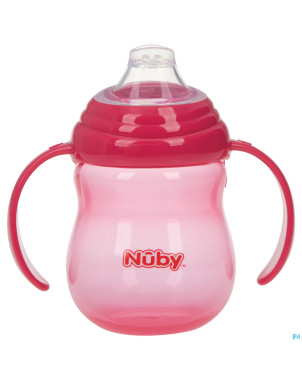 Nuby gobelet a/goutte anses rose 6m+ 270ml