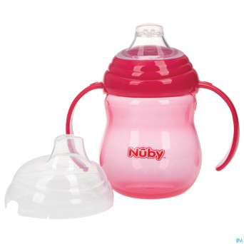 Nuby gobelet a/goutte anses rose 6m+ 270ml
