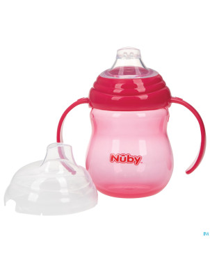 Nuby gobelet a/goutte anses rose 6m+ 270ml