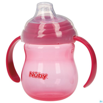 Nuby gobelet a/goutte anses rose 6m+ 270ml
