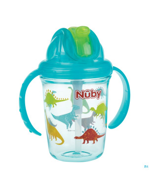 Nuby gobelet a/goutte anses aqua 12m+ 240ml