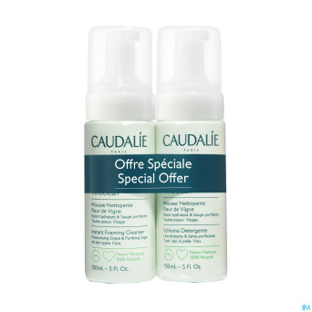 Caudalie vinoclean mousse nett.fleur vigne 2x150ml