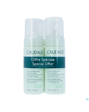 Caudalie vinoclean mousse nett.fleur vigne 2x150ml