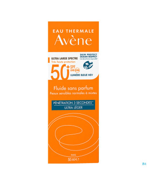 Avene sol spf50+ fluide sans parfum 50ml