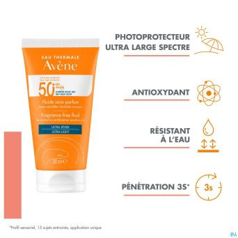 Avene sol spf50+ fluide sans parfum 50ml