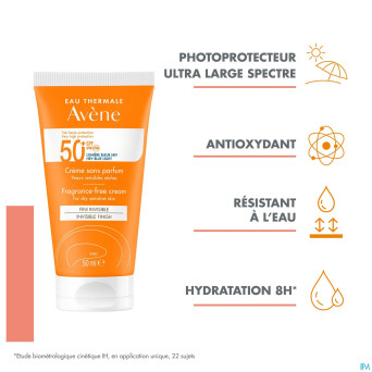 Avene sol spf50+ creme sans parfum 50ml