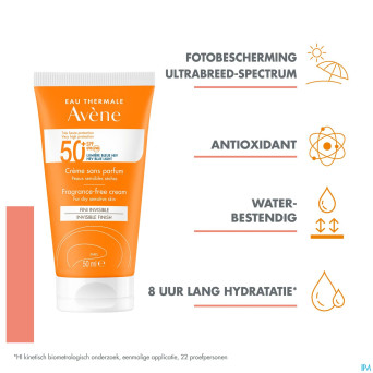 Avene sol spf50+ creme sans parfum 50ml