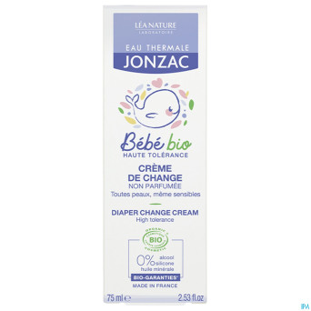Jonzac bebe bio creme change haute tolerance  75ml