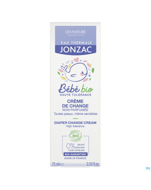 Jonzac bebe bio creme change haute tolerance  75ml