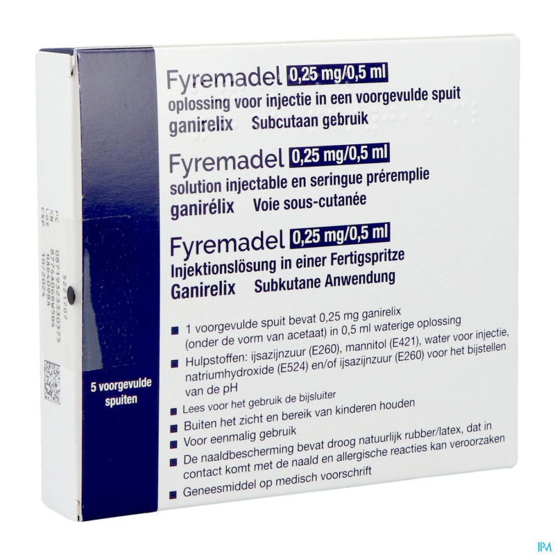 Fyremadel 0,25mg/0,5ml sol inj ser. preremplie  5