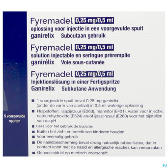 Fyremadel 0,25mg/0,5ml sol inj ser. preremplie  5