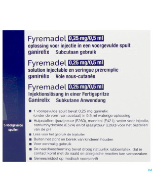 Fyremadel 0,25mg/0,5ml sol inj ser. preremplie  5