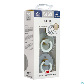 Bibs 1 sucette duo glowindark sage/cloud 2