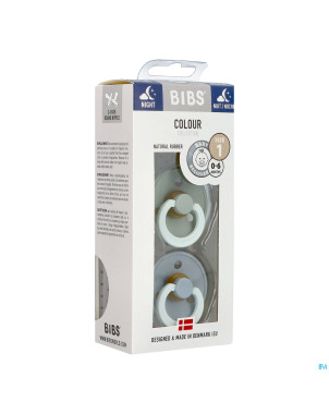 Bibs 1 sucette duo glowindark sage/cloud 2