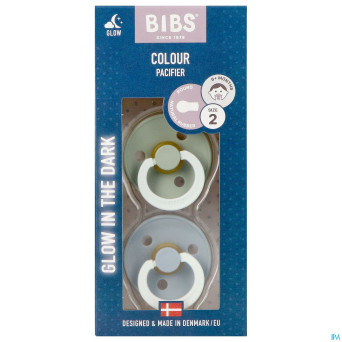 Bibs 1 sucette duo glowindark sage/cloud 2