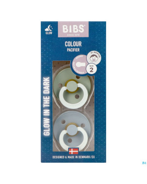 Bibs 1 sucette duo glowindark sage/cloud 2