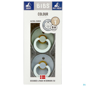 Bibs 1 sucette duo glowindark sage/cloud 2