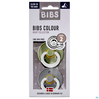 Bibs 2 sucette duo glowindark sage/cloud 2