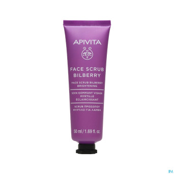 Apivita face scrub bilberry brightening  tube 50ml