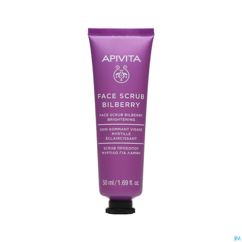 Apivita face scrub bilberry brightening  tube 50ml