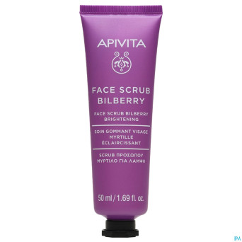 Apivita face scrub bilberry brightening  tube 50ml