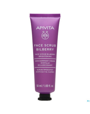 Apivita face scrub bilberry brightening  tube 50ml