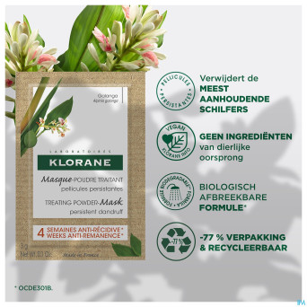 Klorane capil. masque pdr traitant galanga    8x3g