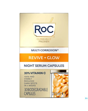 Roc multi correx. revive&glow vit c night  caps 30