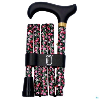 Finna canne pl. regl.poign.noir bois margaruta alu