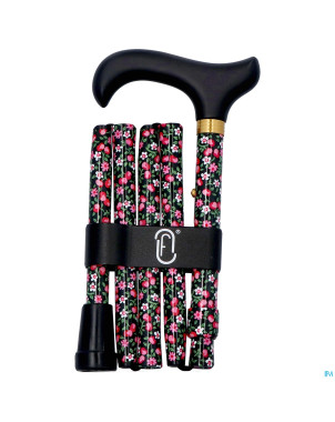 Finna canne pl. regl.poign.noir bois margaruta alu