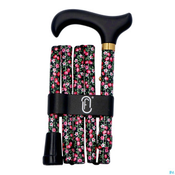 Finna canne pl. regl.poign.noir bois margaruta alu