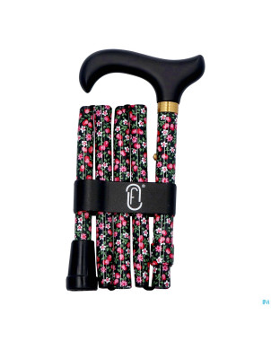 Finna canne pl. regl.poign.noir bois margaruta alu