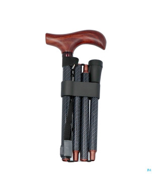 Pluviose canne pliable fantas. poignee bois bleu