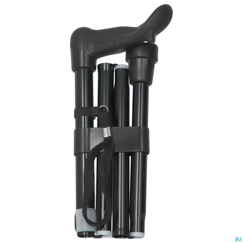 Pluviose canne pliable 5pcs poign.anat.noir gauche