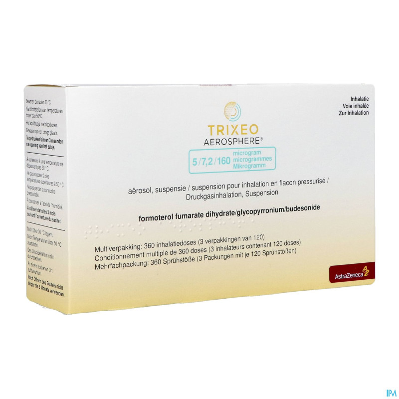 Trixeo aerosphere 5/7,2/160mcg susp inh. fl 3x120d