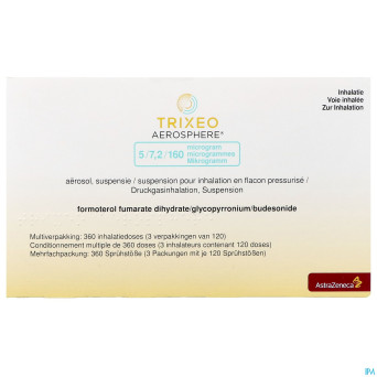 Trixeo aerosphere 5/7,2/160mcg susp inh. fl 3x120d