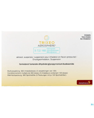 Trixeo aerosphere 5/7,2/160mcg susp inh. fl 3x120d