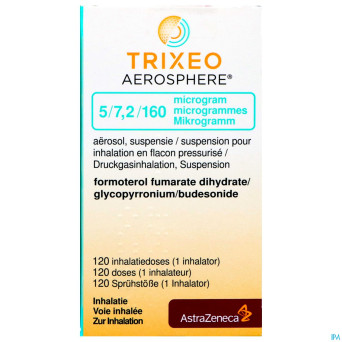 Trixeo aerosphere 5/7,2/160mcg susp inh. fl 1x120d